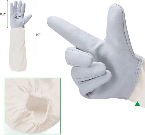 Miniatura 3 de DOGMIL Traje de abeja profesional para hombres y mujeres con guantes de apicultor dos velos, protección para patio trasero profesional