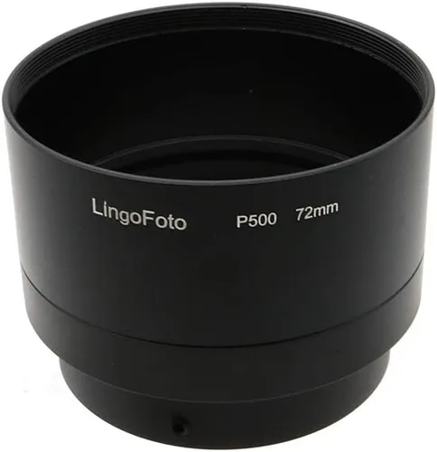 Miniatura 2 de Tubo adaptador de metal de 2.835 in para Nikon Coolpix P500, tubo adaptador de filtro negro