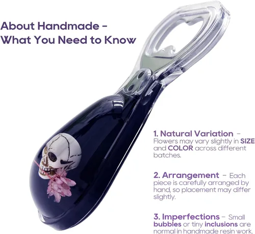 Miniatura 2 de Abrebotellas Magnético – Diseño Original Calavera Mordiendo Flor en Resina Negra – Imán Fuerte para Nevera – Regalo Ligero para Decoración Gótica