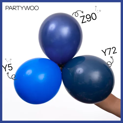 Miniatura 5 de PartyWoo Globos azul marino, 120 piezas de diferentes tamaños de 18, 12, 10, 5 pulgadas, kit de arco de globos azul oscuro guirnalda para Azul-z90
