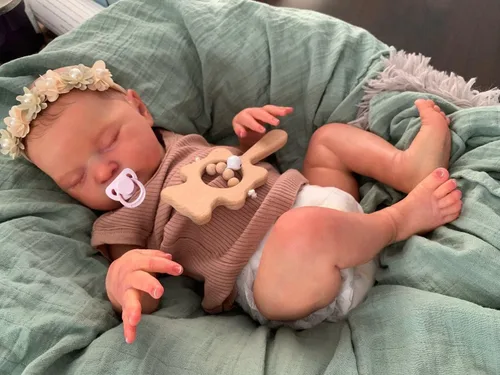 Miniatura 8 de Angelbaby Muñecas de bebé Reborn realistas de 20 pulgadas, muñeca de bebé de silicona recién nacida realista para dormir, juegos de muñecas y Rosa