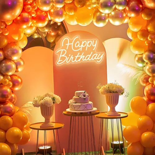 Miniatura 6 de Letrero de neón para decoración de pared, letrero de neón LED de feliz cumpleaños, regulable, alimentado por USB, para decoración de fondo de fiesta
