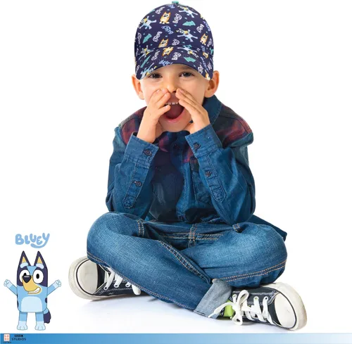 Miniatura 4 de Bluey Gorra de béisbol para niños pequeños Lindo sombrero para niños, gorra de pelota ajustable para niños pequeños, bingo, bandido