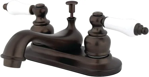 Miniatura 6 de Kingston Brass KB608B - Llave de lavabo de centro de configuración victoriana, con tapón de latón/ABS, 11.4 cm, níquel cepillado cepillado níquel