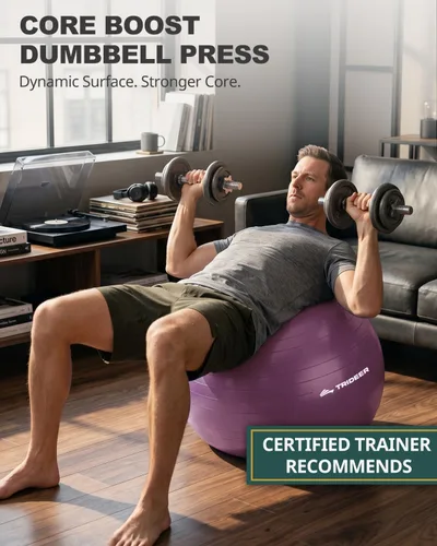 Miniatura 3 de Trideer Pelota de ejercicio para yoga, pilates y fitness. Equipo de pelota de estabilidad para gimnasio en casa y silla de oficina, accesorios