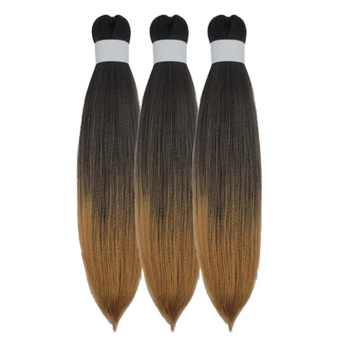 Miniatura 18 de Pelo corto negro trenzado preestirado de 14 pulgadas para trenzas sin nudos, pelo sintético 1B trenzado para trenzas Bob Box