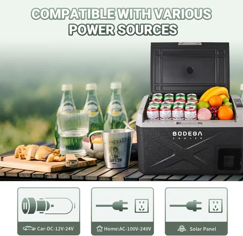 Miniatura 5 de BODEGACOOLER Refrigerador de 12 voltios para automóvil, enfriador eléctrico, congelador portátil con control por aplicación, capacidad de 32 cuartos