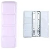 Aliotech Travel Artist - Caja vacía de acuarela, estuche de pintura con paleta, lata mediana colorida con 24 medias bandejas (rosa)