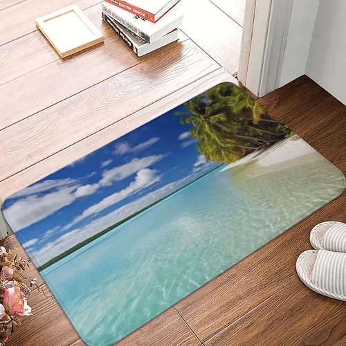 Miniatura 9 de Tapete para puerta delantera, tapete de bienvenida con estampado 3D de faro de playa, absorbente, antideslizante, tapete de entrada suave, alfombra