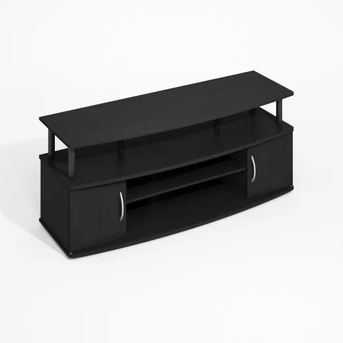 Miniatura 8 de Furinno Jaya Soporte de TV, centro de entretenimiento de 3 niveles con estante abierto, consola de TV para TV de hasta 50 pulgadas con Roble ámbar