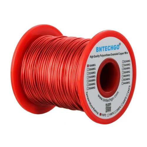 Miniatura 23 de BNTECHGO - Alambre magnético de 26 AWG, cable de cobre esmaltado para bobinado, 4 onzas, 0.0157 pulgadas de diámetro, 1 bobina de color rojo, Rojo 4