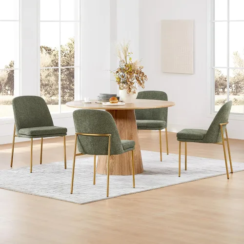 Miniatura 19 de CHITA Juego de 2 sillas de comedor modernas, sillas de comedor de metal con certificación FSC para comedor, color gris claro