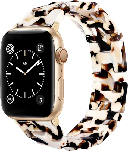 Miniatura 10 de JR.DM Pulsera elástica de resina con cuentas de tortuga para mujer, compatible con Apple Watch Band de 1.654 in (S3/2/1) 1.732 in 1.772 in 1.811 in