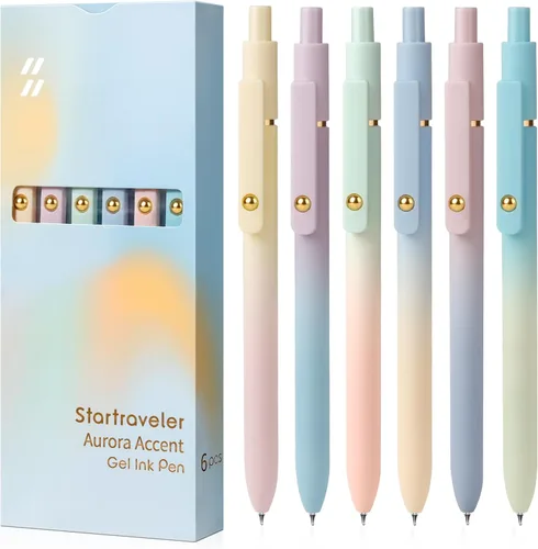 Miniatura 11 de FIOVER Bolígrafos de gel, juego de 5 bolígrafos de tinta negra de punta media de 0.7 mm con escritura suave y agarre cómodo, bolígrafos estéticos