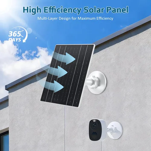 Miniatura 5 de Zivif Panel solar para cámara de seguridad al aire libre, cargador solar USB C de 10 W compatible con cámara recargable de 5 V, montaje ajustable