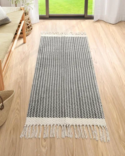 Miniatura 11 de Lahome Alfombras de baño bohemias, alfombra pequeña de 2 x 3 pies, alfombra ligera para entrada, alfombra de algodón tejida con borlas, alfombra