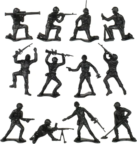 Miniatura 2 de TimMee Juego de Helicóptero de Soldados de Plástico - Negro 26 piezas Hecho en EE.UU