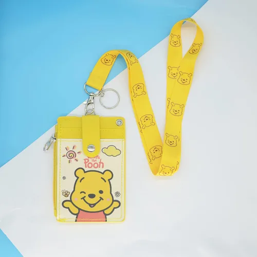 Miniatura 6 de Winnie - Lindo tarjetero con cordón, tarjetero para tarjetas de crédito de identificación de Pooh, bolsa con cordón, funda para tarjetas de cuello