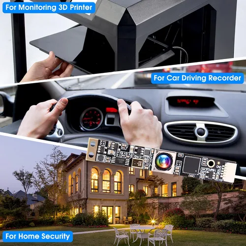 Miniatura 7 de ELP Cámara USB de enfoque automático de 16 MP con micrófono para computadora Mini UVC USB2.0 Lightburn Cámara Micro USB Seguridad PC Módulo de Lente