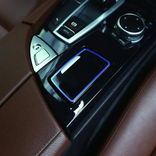 Miniatura 4 de YIWANG Cubierta del panel del cenicero de aleación de aluminio para BMW Serie 5 F10 F11 2010-2017 Accesorios de conducción a la izquierda (azul)