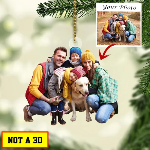 Miniatura 2 de Adorno fotográfico personalizado para árbol de Navidad 2D, adorno de Navidad personalizado con foto, regalos de Navidad para amigos familiares