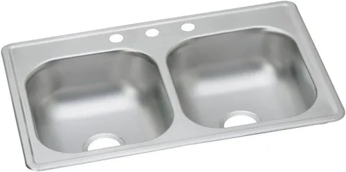 Miniatura 18 de Elkay DSE233194 Dayton Equal - Fregadero de acero inoxidable con doble tazón, 33 x 19
