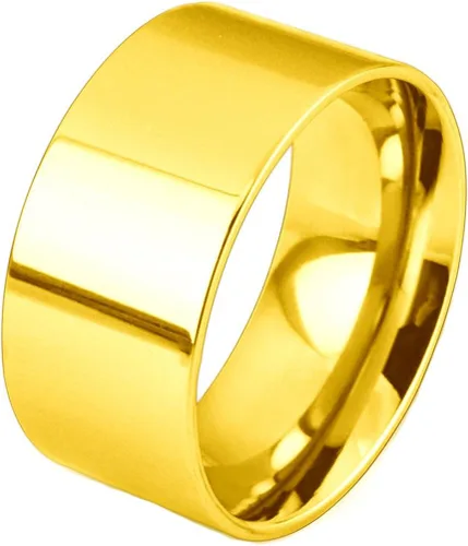 Fashion Month Anillo de acero inoxidable de 0.394in de ancho para hombre y mujer, color plateado, oro rosa de 18 quilates, banda grande y pulida,