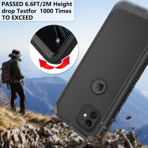 Miniatura 8 de Asuwish Funda de teléfono para iPhone 12 Mini 5.4, híbrida, resistente, a prueba de golpes, protección dura, a prueba de caídas, cuerpo completo