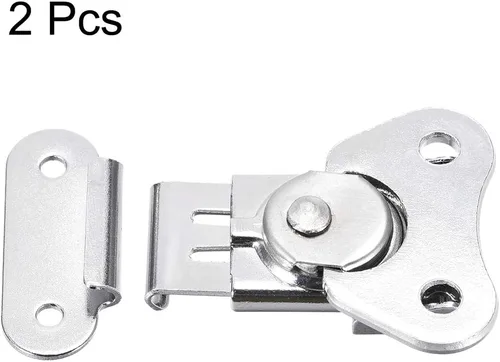 Miniatura 3 de uxcell Abrazadera de palanca de hierro de 1.57 pulgadas con cierre giratorio de mariposa para caja de caja - 2 piezas (plata)