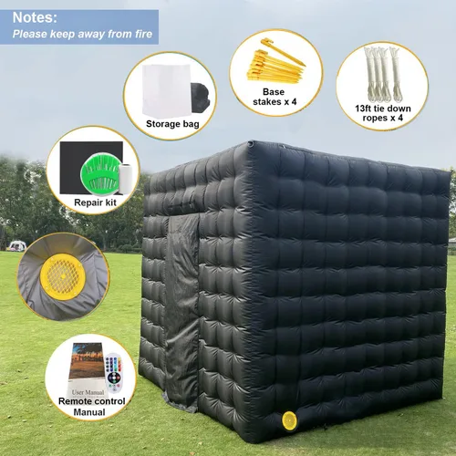 Miniatura 7 de Cabina de fotos inflable, 8.2 x 8.2 pies, portátil, 16 colores, LED regulable, kit de recinto de carpa de fotomatón de disparo con 2 puertas