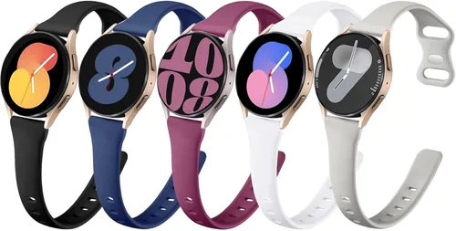 Miniatura 10 de Paquete de 5 correas delgadas compatibles con Samsung Galaxy Watch 4 5 6 Band 1.575 in 1.732 in, Galaxy Watch 5 Pro/Watch 4 6 Classic, correa