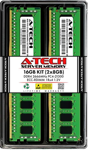 Miniatura 33 de A-Tech 4GB DDR4 2133MHz PC4-17000 ECC RDIMM 1Rx8 Single Rank 1.2V ECC Registered DIMM de 288 pines Módulo de actualización de memoria RAM