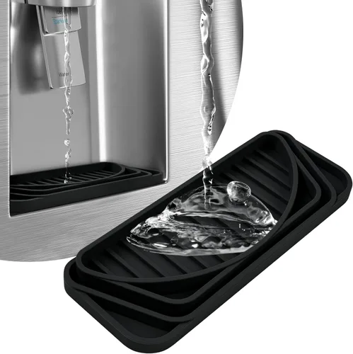 Aolso Bandeja de goteo para refrigerador, bandeja de goteo de agua Frige para cortar, bandeja de goteo de agua de silicona para dispensador de agua,