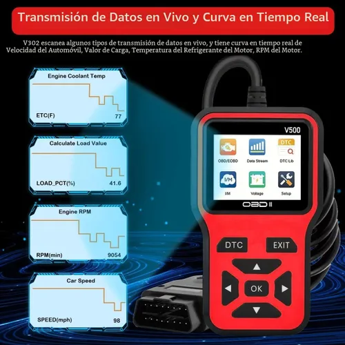 Miniatura 2 de Herramienta de diagnóstico del escáner V500 OBD2, lector de código profesional con transmisión de datos en tiempo real, búsqueda de DTC, preparación