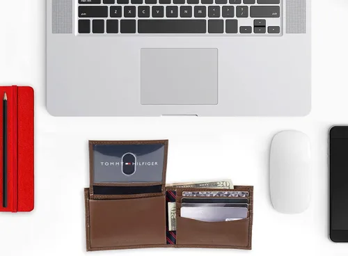 Miniatura 6 de Tommy Hilfiger Cartera de cuero genuino para hombre con múltiples ranuras para tarjetas