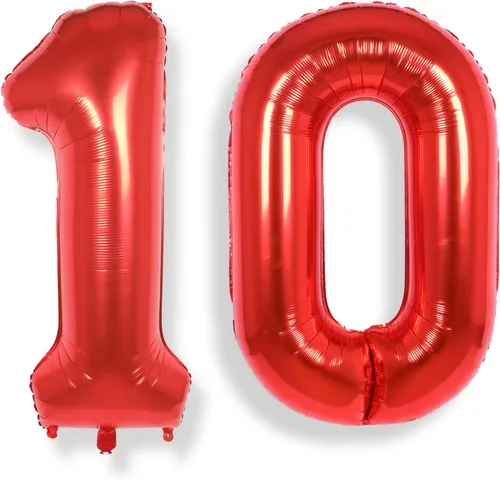 Miniatura 35 de AULE Globos de helio con letra roja S, de 40 pulgadas, grandes, gigantes, de lámina de mylar, rojos, para decoraciones de cumpleaños, aniversarios