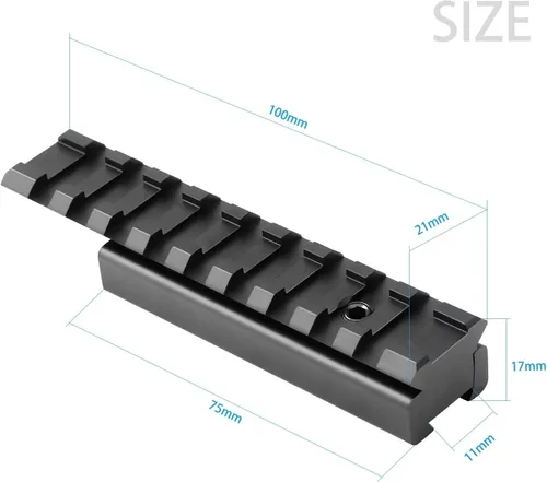 Miniatura 6 de Bontok 11mm Dovetail to 21mm Upgraded Build-in Locking Screws Picatinny Rail Low Profile Scope Mount Converter Base 3/8" to 7/8" Converter