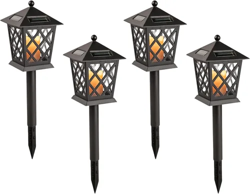 Alpine Corporation Estacas de luz LED para exteriores de 16 pulgadas de alto (juego de 4)