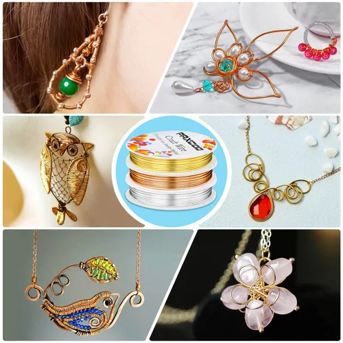 Miniatura 7 de Paxcoo Paquete de 3 alambres de joyería para manualidades, calibre 18, resistentes al deslustre, para suministros de fabricación de joyas
