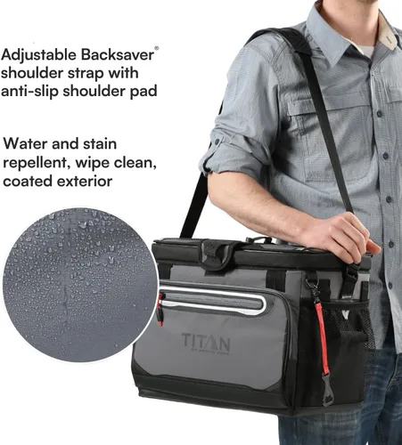 Miniatura 6 de Titan by Arctic Zone Deep Freeze Cooler - Zipperless Hardbody Cooler - Deep Freeze Insulation, HardBody Liner, and SmartShelf Gris Piel de Tiburón