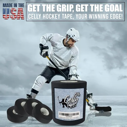 Miniatura 2 de Paquete de 4 cintas de hockey – Cinta de tela resistente y multiusos para deportes, hockey sobre hielo y patinaje, cinta de bate de béisbol