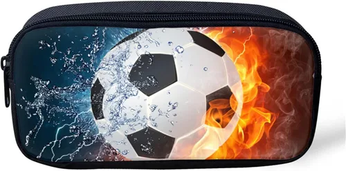 Miniatura 8 de FOR U DESIGNS Estuche para lápices de fútbol para niños, con la bandera estadounidense, con cremallera, bolsa para lápices para niños, pequeña bolsa