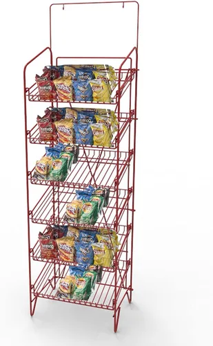 Miniatura 9 de FixtureDisplays® Pantalla de alambre para papas fritas, aperitivos, cajas de alimentos envasados, frascos, latas, bebidas, camisetas de cerveza