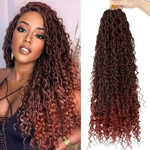 Miniatura 28 de LMZIM Cabello de ganchillo Goddess Locs de 14 pulgadas, 8 paquetes de Faux Locs trenzas de ganchillo para mujeres negras, cabello de ganchillo #2