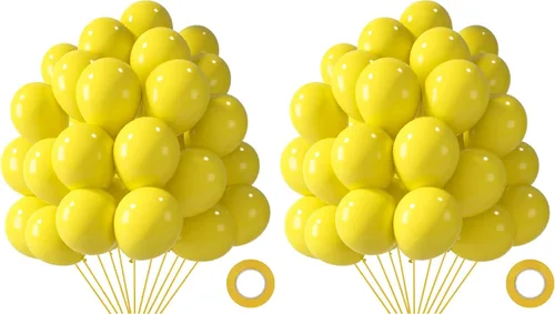 Miniatura 15 de LovesTown 110 globos de látex de 12 pulgadas con cinta para decoración de cumpleaños, baby shower, boda, fiesta, color azul (paquete de 2)