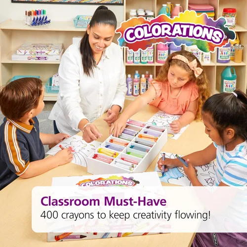 Miniatura 6 de Colorations Paquete de crayones grandes para el aula, 400 unidades, 16 colores, no tóxicos, suministros escolares para niños, crayones jumbo a