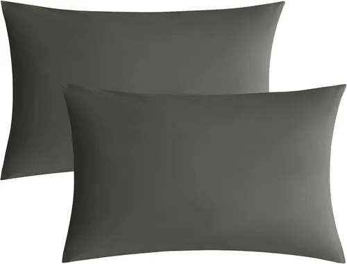 Miniatura 12 de JELLYMONI Juego de 2 fundas de almohada estándar de algodón lavado con textura similar al lino, color ámbar naranja de 20 x 26 pulgadas, fundas