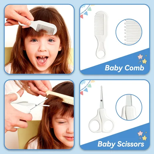 Miniatura 5 de Kit de cuidado de la salud y aseo del bebé, 14 en 1, juego de seguridad para bebés recién nacidos, juego de cuidado de la salud con cepillo