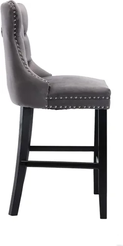 Miniatura 8 de Aoowow Juego de 2 taburetes de bar tapizados de terciopelo con altura de mostrador, altura del asiento de 26.3 pulgadas, sillas de bar sin brazos