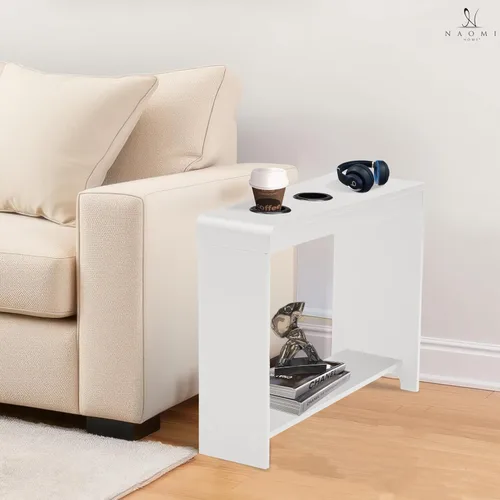 Naomi Home Jade - Mesita de noche moderna con estación de carga, mesa auxiliar con puertos USB y tomas de corriente, mesa auxiliar estrecha para